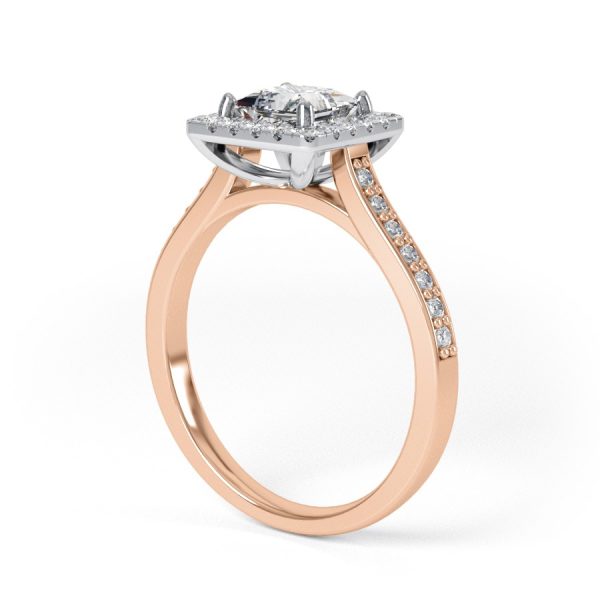 Eng - EDEN | Princess cut halo and shoulder diamond set engagement ring - Image 9