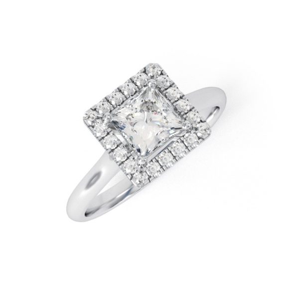 Eng - BELLA | Princess cut Halo set Engagement Ring