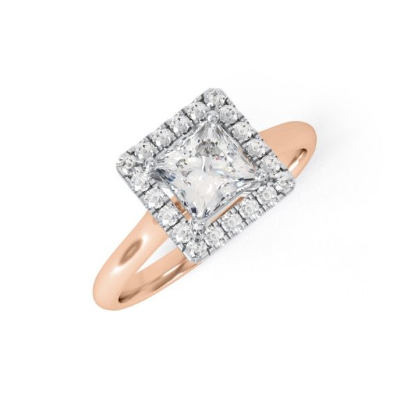 Eng - BELLA | Princess cut Halo set Engagement Ring - Image 2