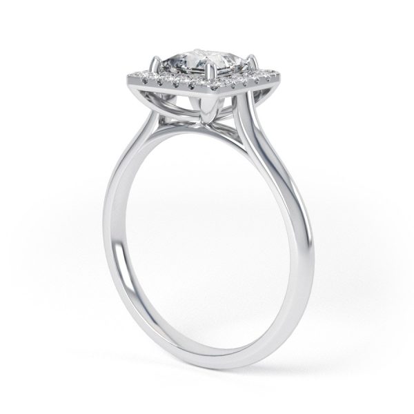 Eng - BELLA | Princess cut Halo set Engagement Ring - Image 3