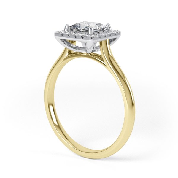 Eng - BELLA | Princess cut Halo set Engagement Ring - Image 4