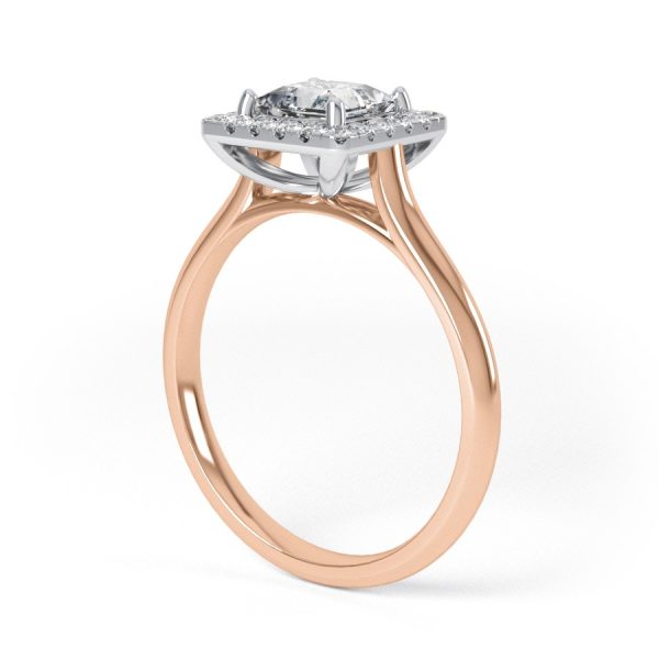 Eng - BELLA | Princess cut Halo set Engagement Ring - Image 5