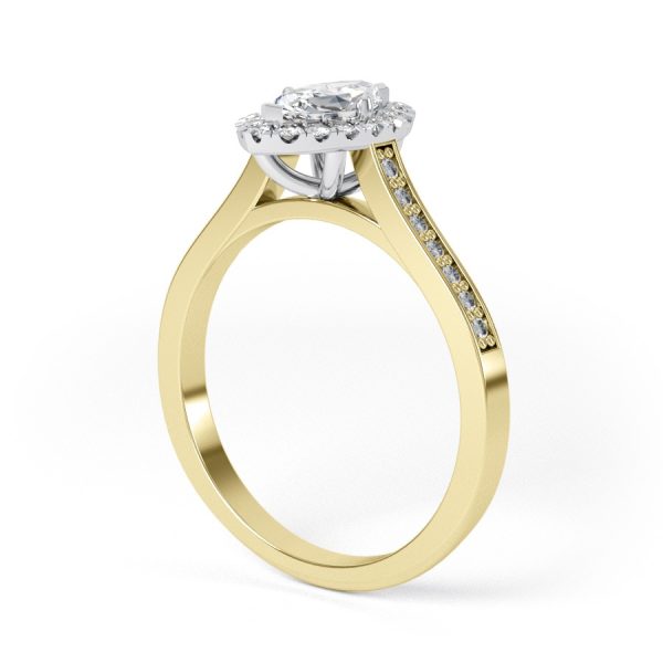 Eng - BRIE | Marquise shape Halo and shoulder channel set Engagement Ring - Image 6