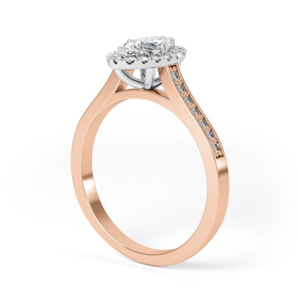 Eng - BRIE | Marquise shape Halo and shoulder channel set Engagement Ring - Image 9