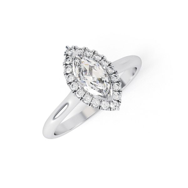 Eng - AVERY | Marquise Shape diamond halo set Engagement Ring