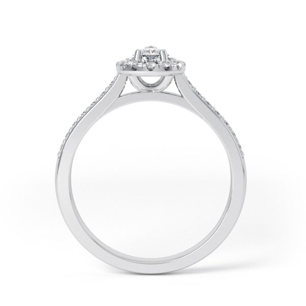 Eng - WILLOW | Pear shape Halo and pave shoulder set Engagement Ring - Image 2