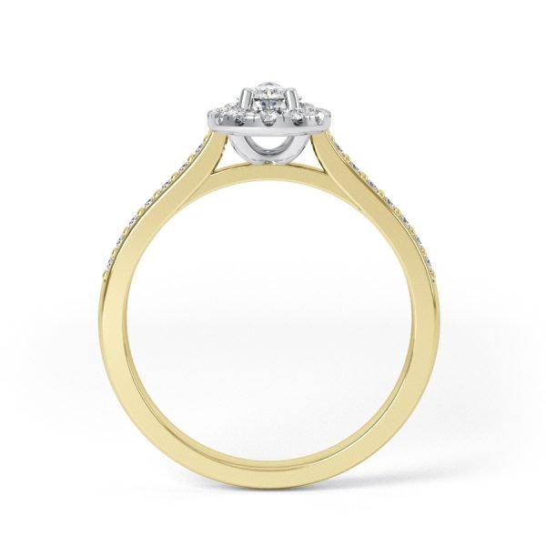 Eng - WILLOW | Pear shape Halo and pave shoulder set Engagement Ring - Image 3