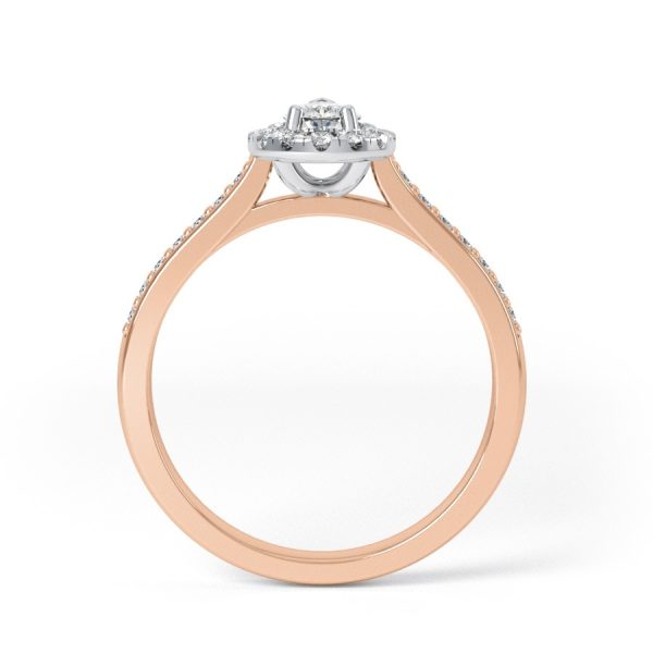 Eng - WILLOW | Pear shape Halo and pave shoulder set Engagement Ring - Image 4