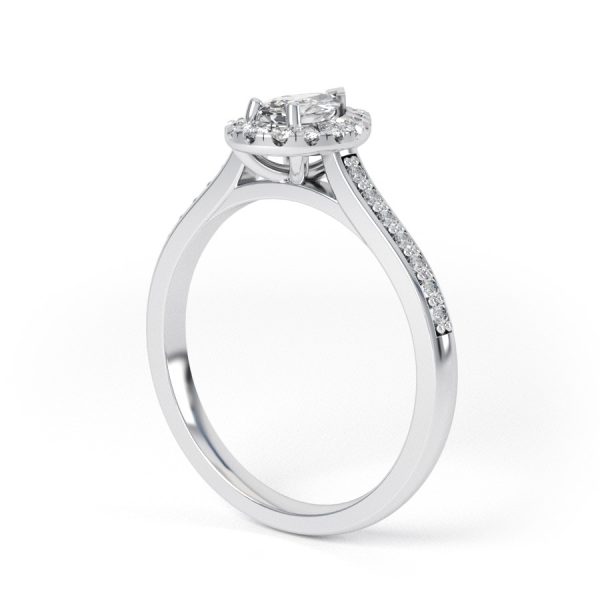 Eng - WILLOW | Pear shape Halo and pave shoulder set Engagement Ring - Image 7