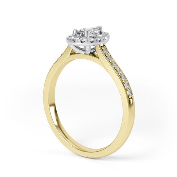 Eng - WILLOW | Pear shape Halo and pave shoulder set Engagement Ring - Image 8