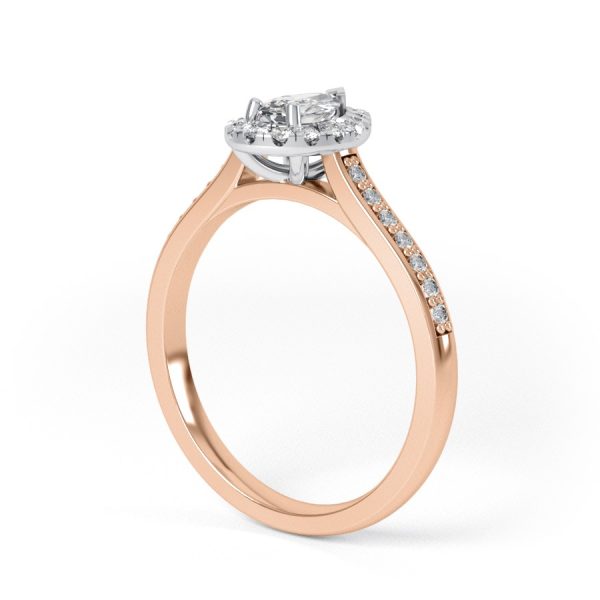 Eng - WILLOW | Pear shape Halo and pave shoulder set Engagement Ring - Image 9