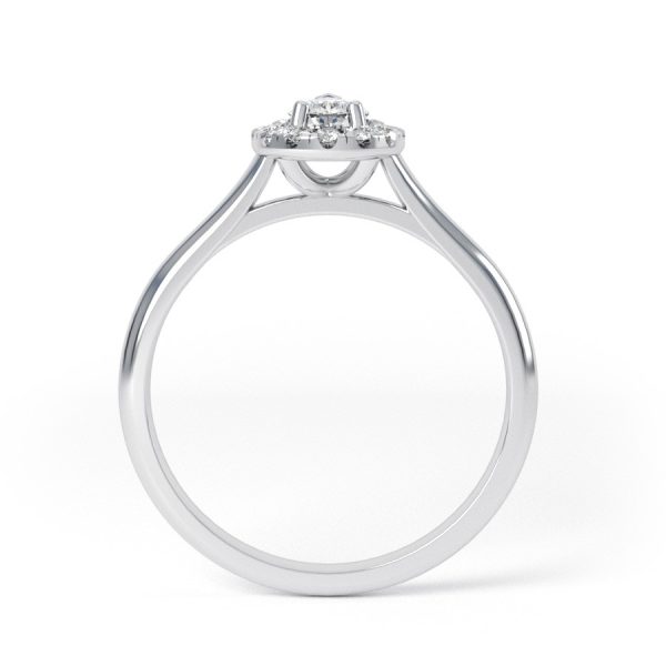 Eng - SAVANNAH 18ct Pear shape halo set curve edge Engagement Ring - Image 2