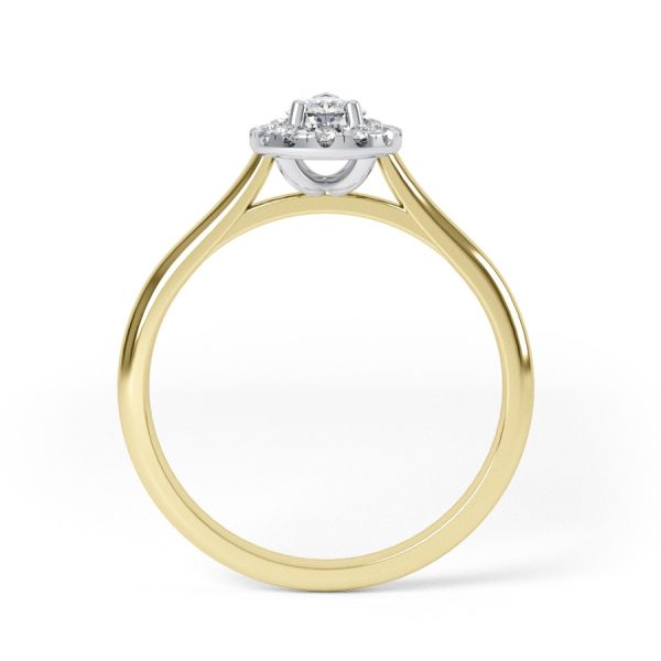 Eng - SAVANNAH 18ct Pear shape halo set curve edge Engagement Ring - Image 3