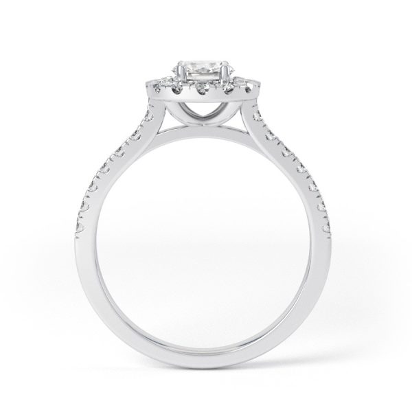 Eng - BROOKLYN | Round Diamond Halo with Shoulder Set Diamond Engagement Ring - Image 2