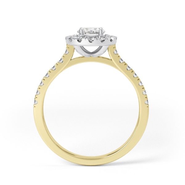 Eng - BROOKLYN | Round Diamond Halo with Shoulder Set Diamond Engagement Ring - Image 5