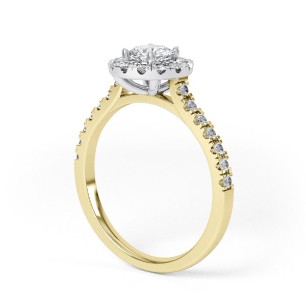 Eng - BROOKLYN | Round Diamond Halo with Shoulder Set Diamond Engagement Ring - Image 6