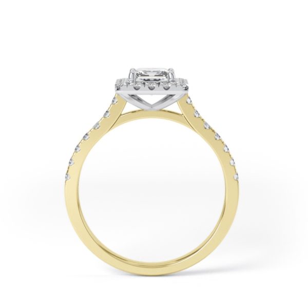 Eng - ALEXANDRA | Exclusive Princess cut Halo style shoulder Set Engagement Ring - Image 2