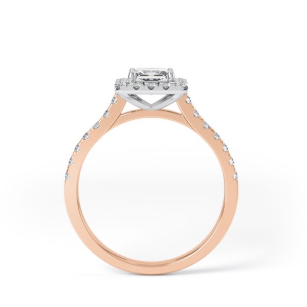 Eng - ALEXANDRA | Exclusive Princess cut Halo style shoulder Set Engagement Ring - Image 3