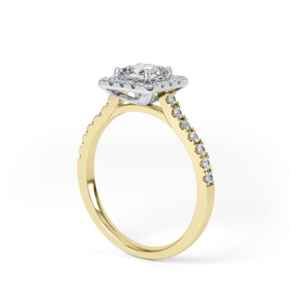 Eng - ALEXANDRA | Exclusive Princess cut Halo style shoulder Set Engagement Ring - Image 5