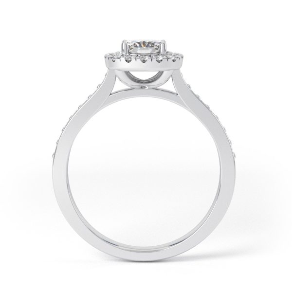 Eng - RUBY | Cushion shape halo shoulder channel set Engagement Ring - Image 2