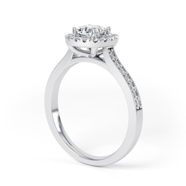 Eng - RUBY | Cushion shape halo shoulder channel set Engagement Ring - Image 3