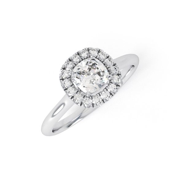 Eng - LAYLA – Cushion Shape Halo Set Diamond Engagement Ring