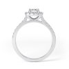 Eng - JASMINE | Cushion shape halo shoulder claw set Engagement Ring - Image 2