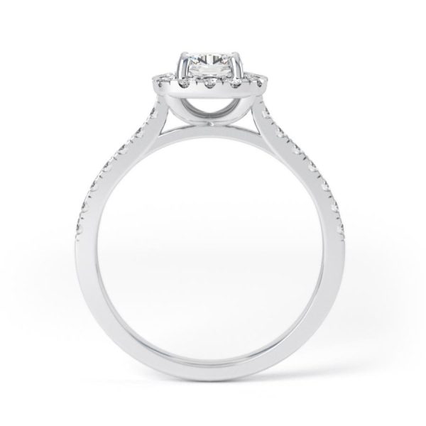 Eng - JASMINE | Cushion shape halo shoulder claw set Engagement Ring - Image 2