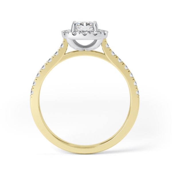 Eng - JASMINE | Cushion shape halo shoulder claw set Engagement Ring - Image 5