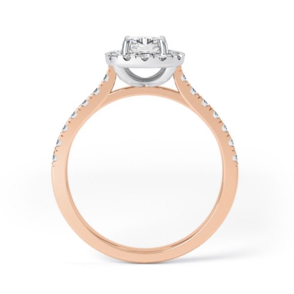 Eng - JASMINE | Cushion shape halo shoulder claw set Engagement Ring - Image 8