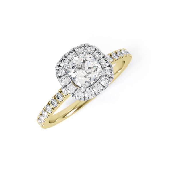 Eng - JASMINE | Cushion shape halo shoulder claw set Engagement Ring - Image 4