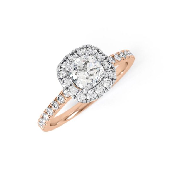 Eng - JASMINE | Cushion shape halo shoulder claw set Engagement Ring - Image 7