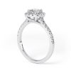 Eng - JASMINE | Cushion shape halo shoulder claw set Engagement Ring - Image 3