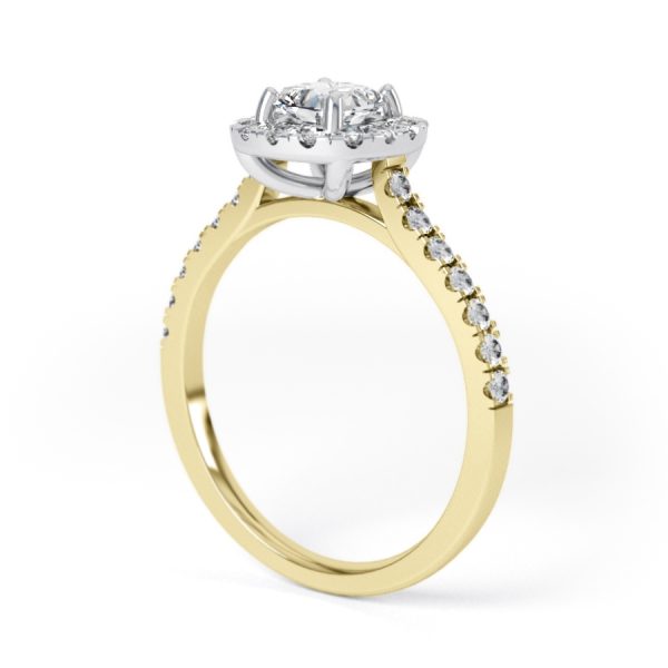 Eng - JASMINE | Cushion shape halo shoulder claw set Engagement Ring - Image 6