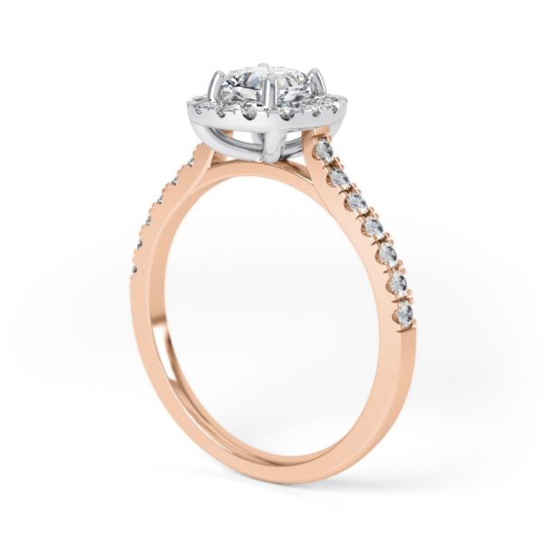 Eng - JASMINE | Cushion shape halo shoulder claw set Engagement Ring - Image 9