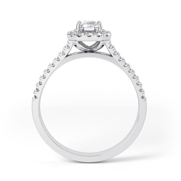 Eng - SYDNEY | Split shoulder set Emerald Cut Halo Ring - Image 2