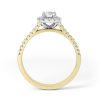 Eng - SYDNEY | Split shoulder set Emerald Cut Halo Ring - Image 3