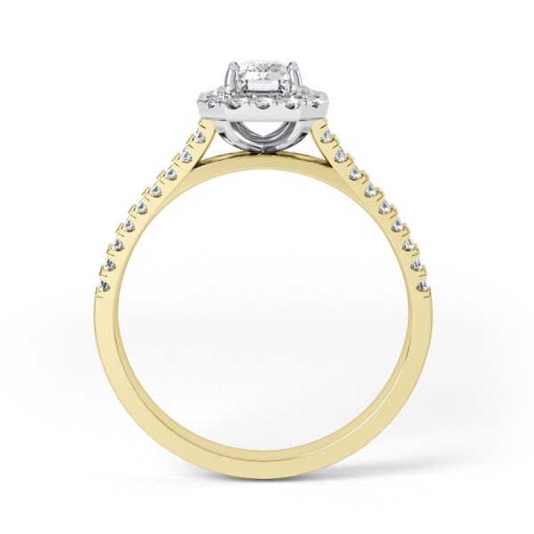 Eng - SYDNEY | Split shoulder set Emerald Cut Halo Ring - Image 3