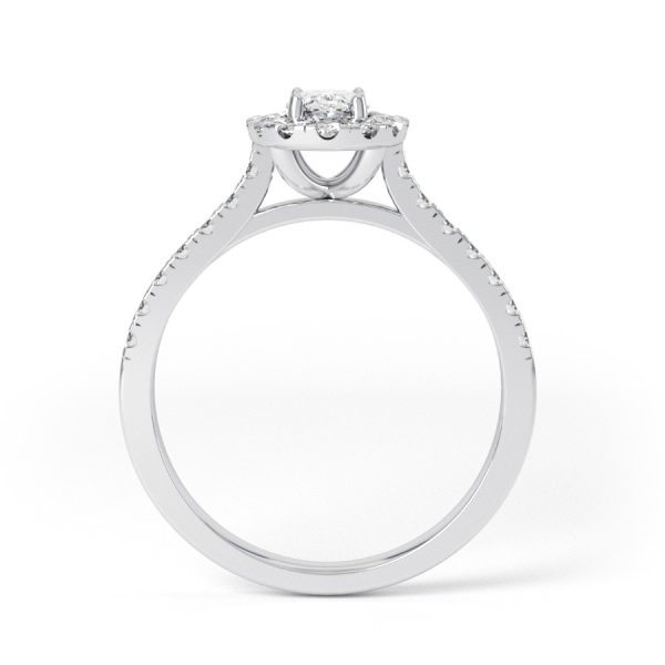 Eng - SERENITY 18ct Elegant Oval Shape Halo shoulder set Engagement Ring - Image 2