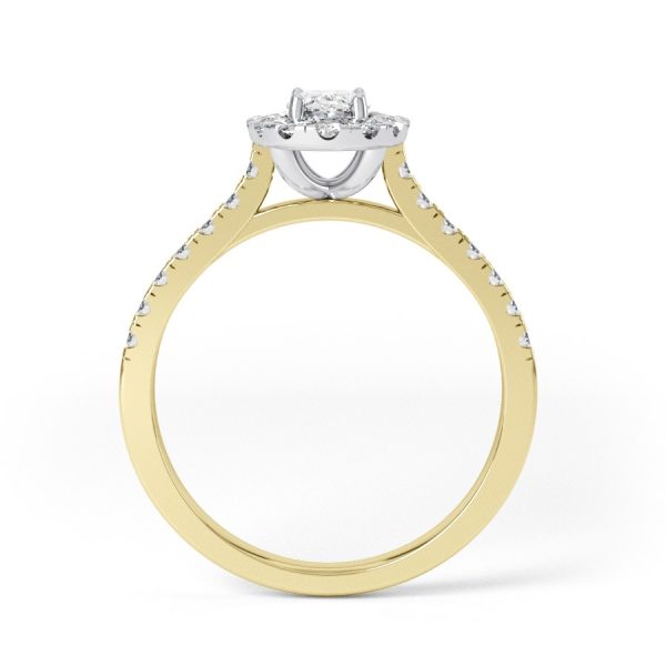 Eng - SERENITY 18ct Elegant Oval Shape Halo shoulder set Engagement Ring - Image 3