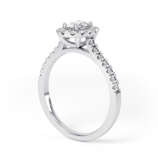 Eng - SERENITY 18ct Elegant Oval Shape Halo shoulder set Engagement Ring - Image 7