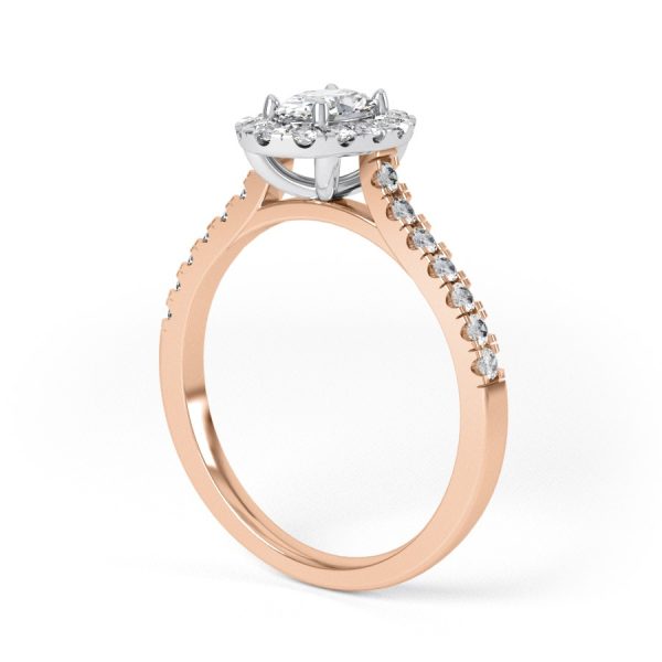 Eng - SERENITY 18ct Elegant Oval Shape Halo shoulder set Engagement Ring - Image 9