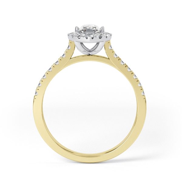 Eng - LEAH | Marquise shape Halo and shoulder claw set Ring - Image 3