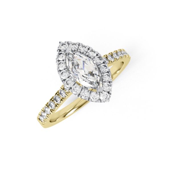 Eng - LEAH | Marquise shape Halo and shoulder claw set Ring - Image 5