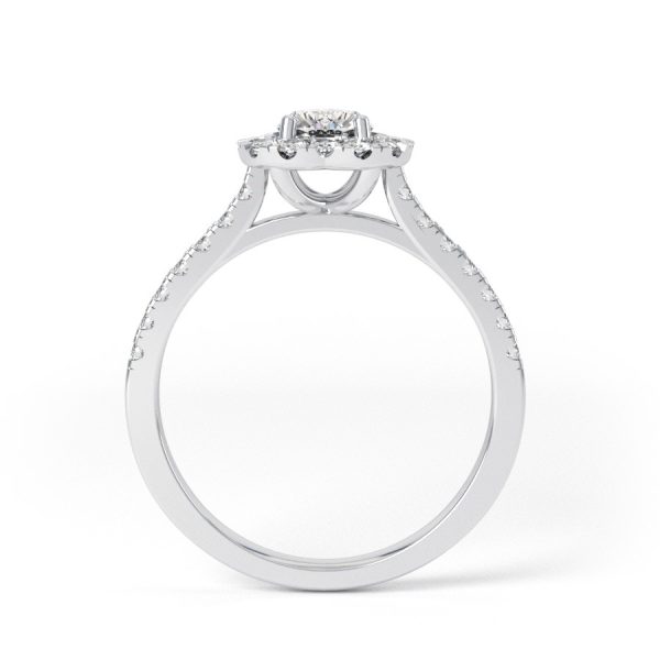 Eng - MELODY | Heart shape halo and shoulder set Diamond Engagement Ring - Image 3