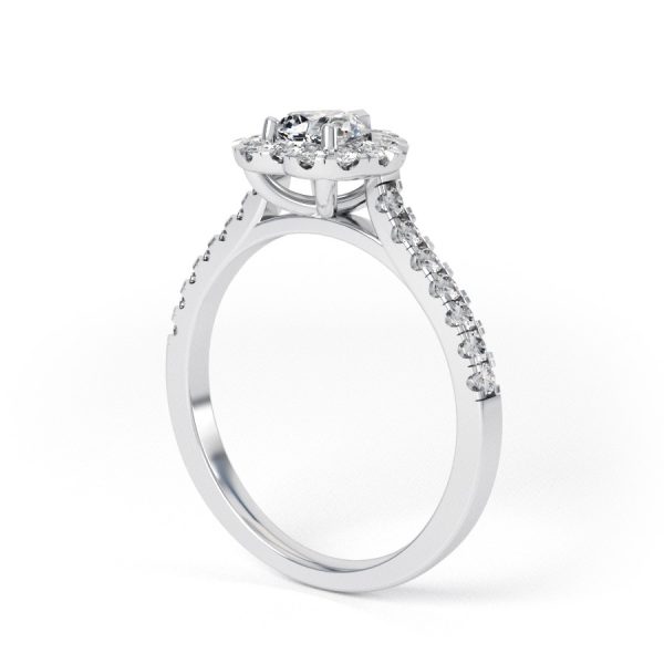 Eng - MELODY | Heart shape halo and shoulder set Diamond Engagement Ring - Image 2