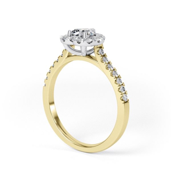 Eng - MELODY | Heart shape halo and shoulder set Diamond Engagement Ring - Image 5