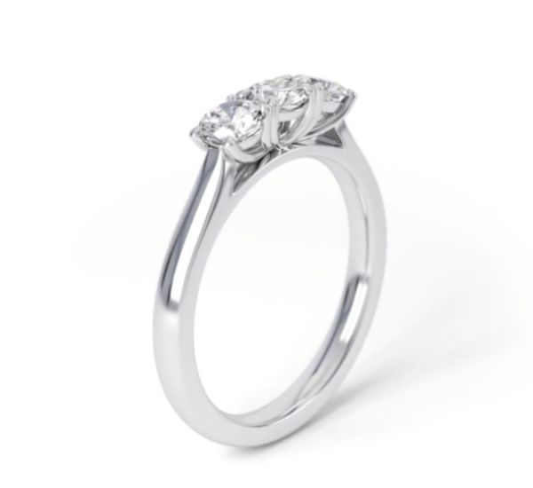 Eng - FREYA | Straight Trilogy Set wide Engagement Ring